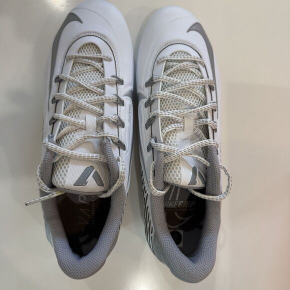 Size 10.5 Nike Vapor Edge VC White/Silver Men\'s Football Cleats (DO6294-100)